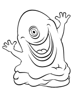 A coloring page of monsters versus aliens